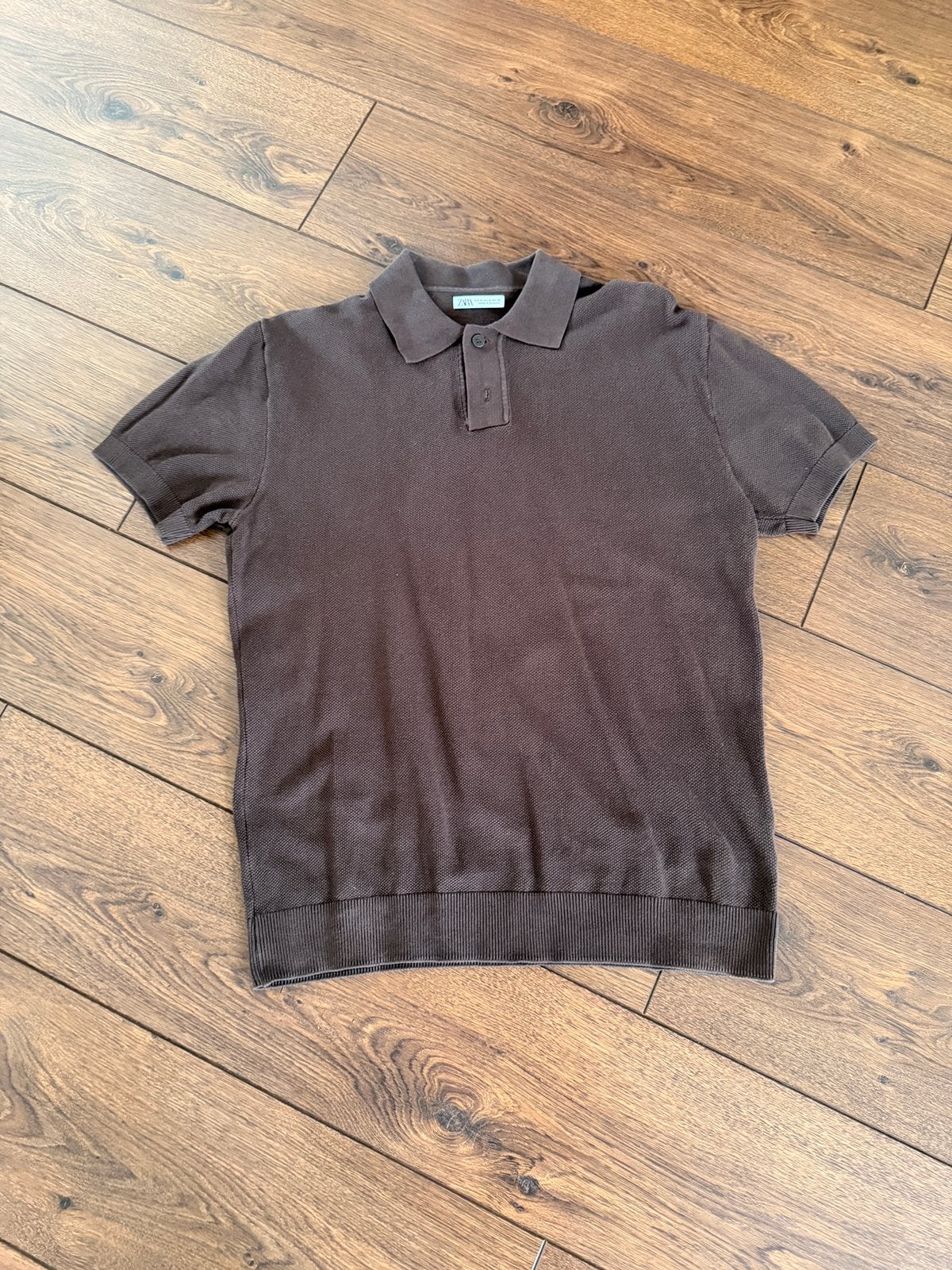 Zara polo bruin, Ophalen of Verzenden, Zo goed als nieuw, Maat 48/50 (M), Bruin