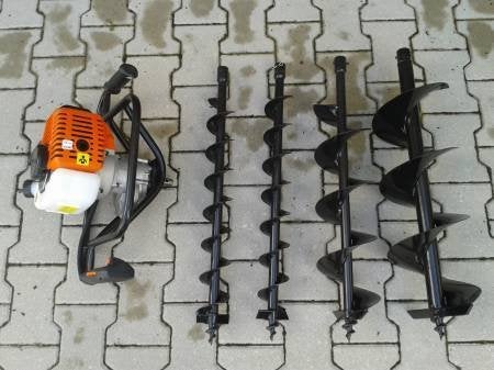 Grondboor set benzinemotor met 4 boren nieuw, Ophalen of Verzenden, Nieuw, Grondboor