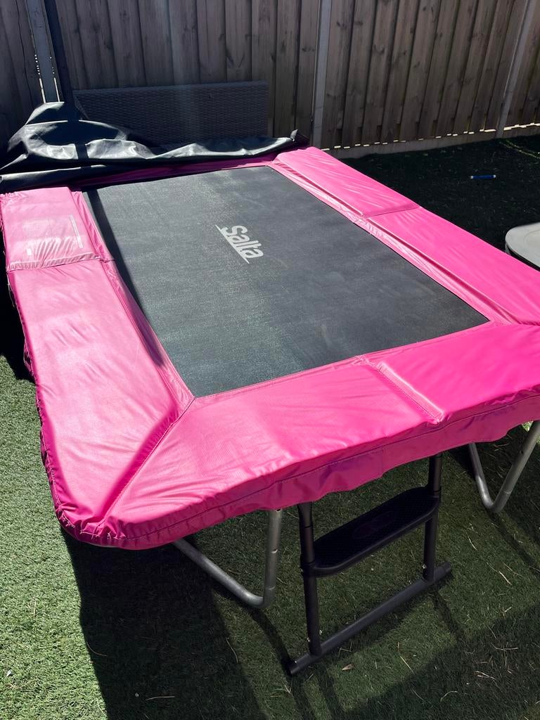 Salta Trampoline Roze 214x153 (excl. veiligheidsnet), Kinderen en Baby's, Speelgoed | Buiten | Trampolines, Ophalen, Gebruikt