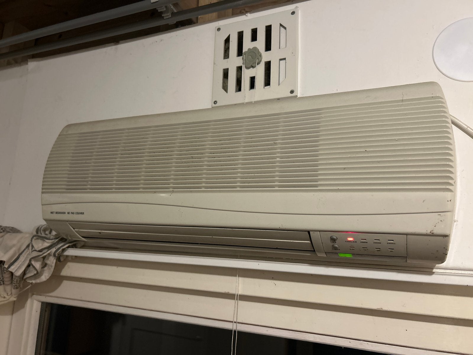 Wandairco Coolair 2000W met timer, Witgoed en Apparatuur, Gebruikt, Minder dan 60 m³, 3 snelheden of meer, Ophalen of Verzenden