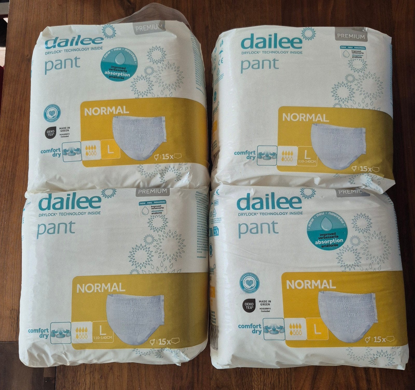 4 nieuwe pakken Dailee pant | maat L, Diversen, Ophalen of Verzenden, Nieuw