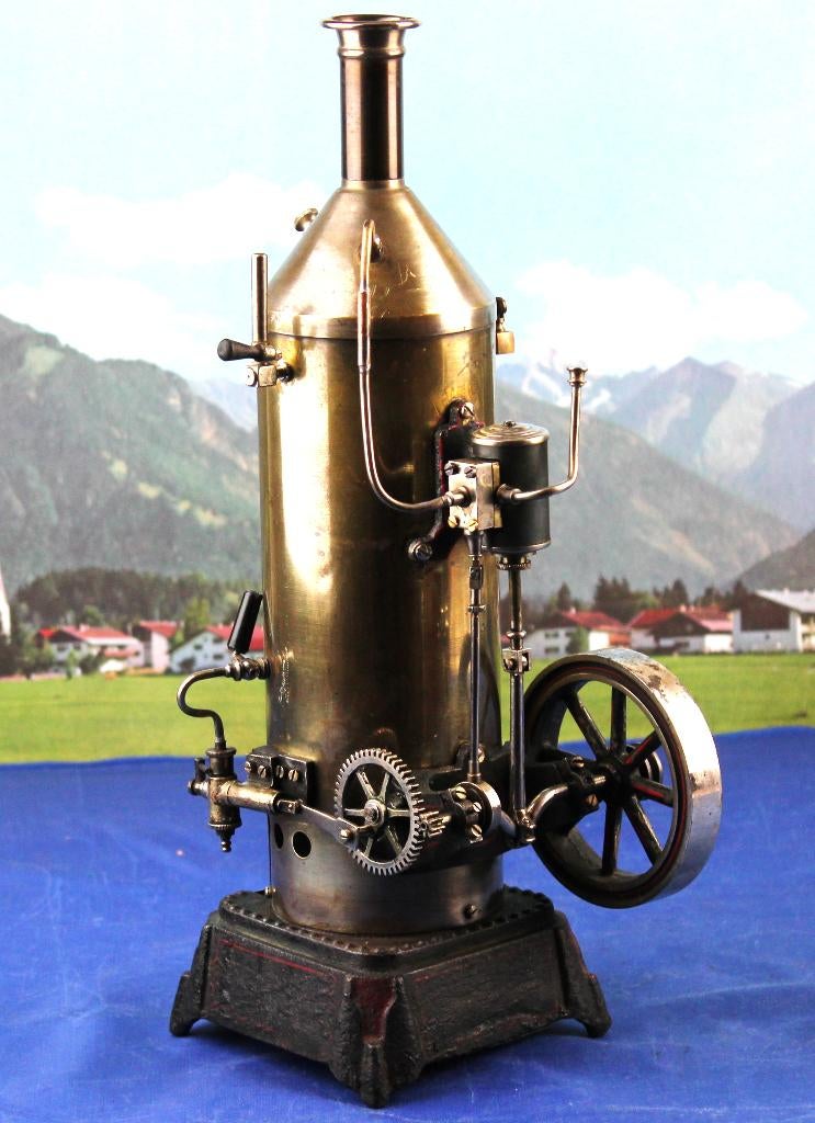 Antieke Falk verticale stoommachine met voedingspomp., Antiek en Kunst, Antiek | Speelgoed, Ophalen of Verzenden