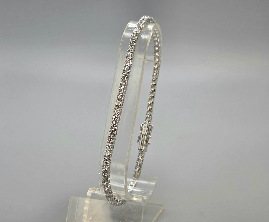Zilveren tennisarmband met zirkonia. 2026/475, Met edelsteen, ., Nieuw, Ophalen of Verzenden