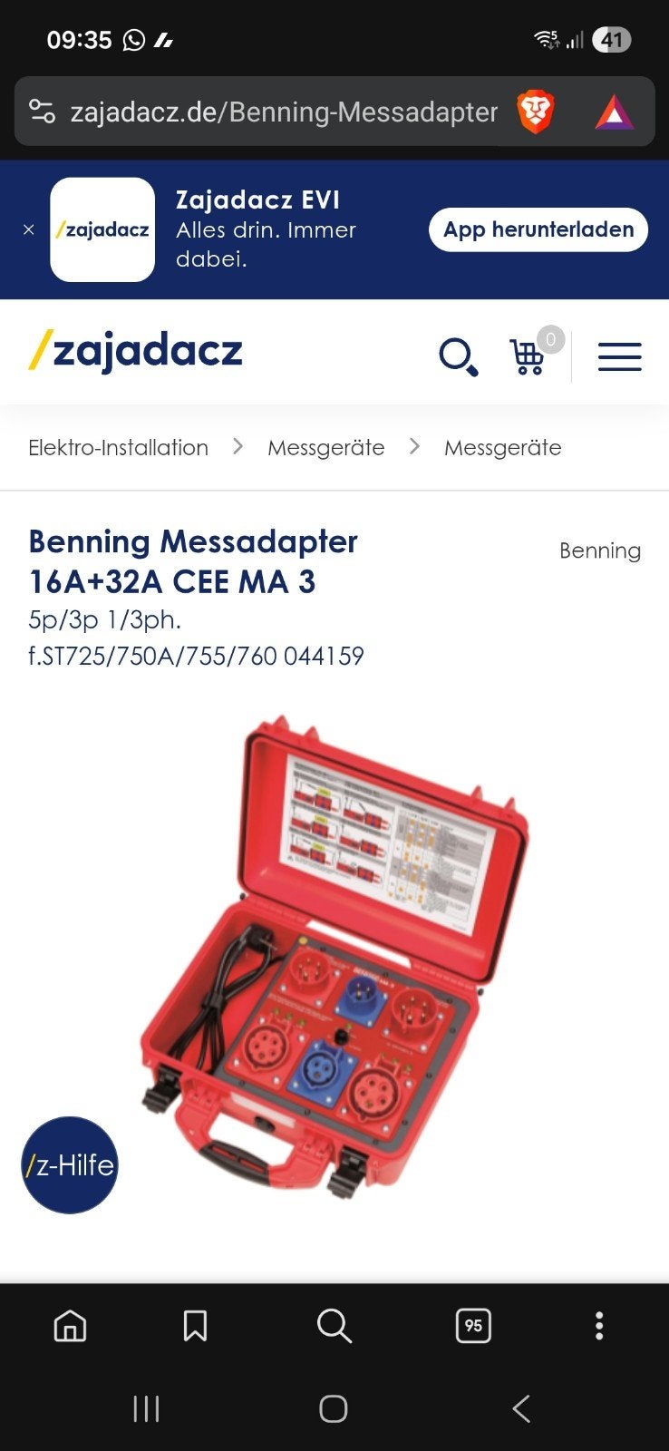 Benning Messadapter 16A+32A CEE MA 3 - Ongebruikt, Ophalen of Verzenden, Nieuw