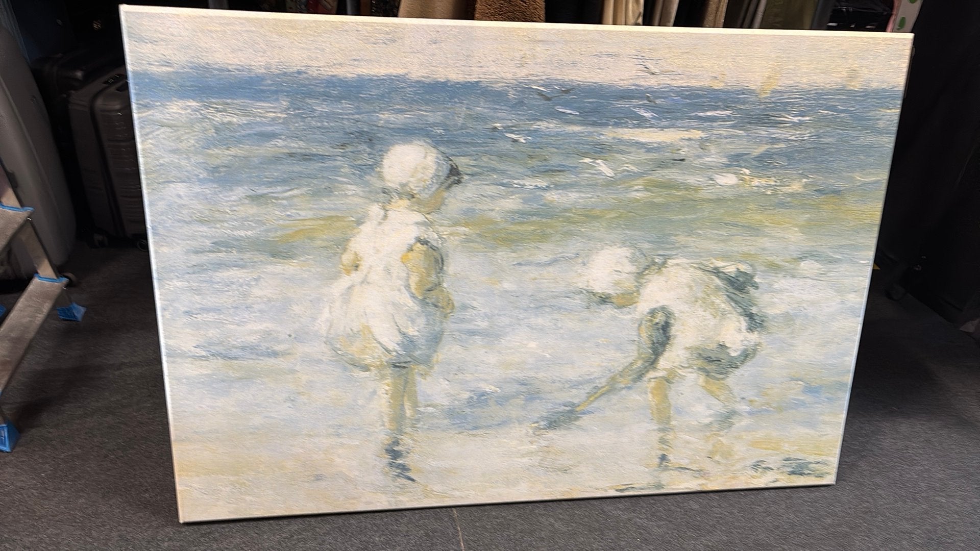 Doek strand met kinderen, Ophalen