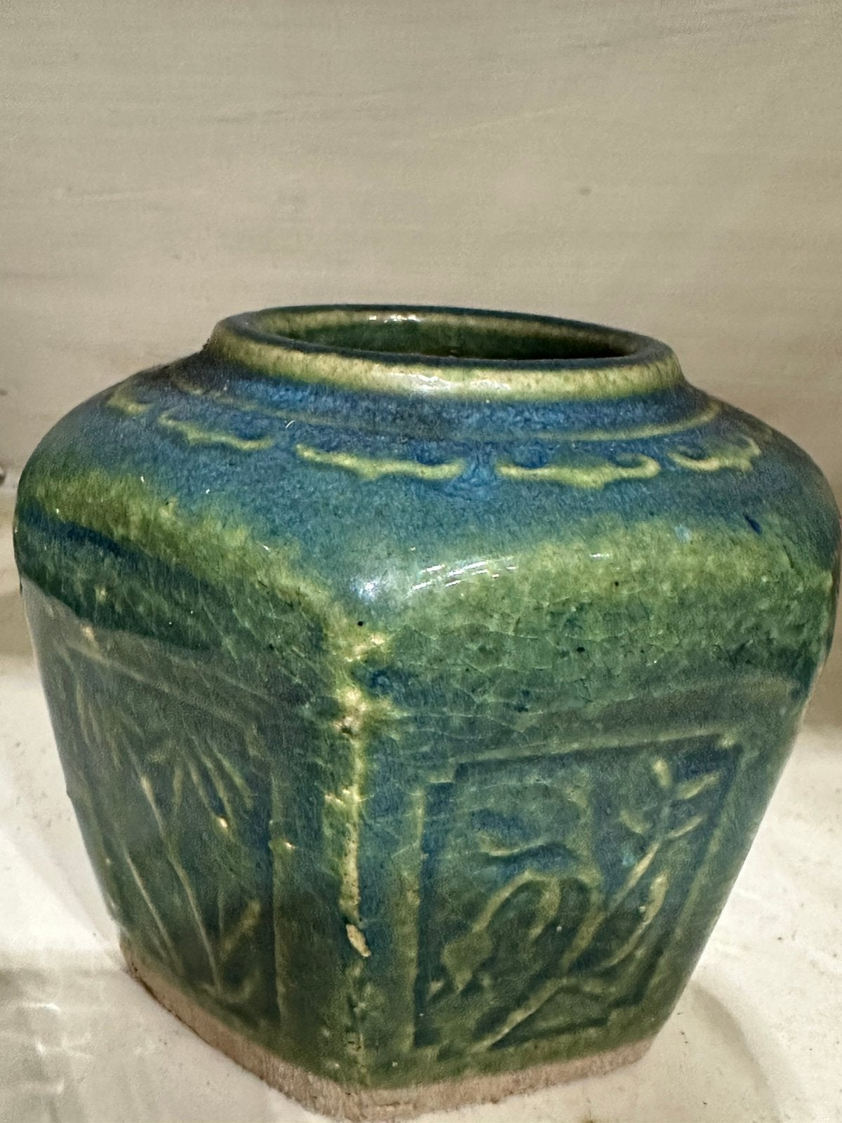 Chinees aardewerk gemberpot 10 cm, Ophalen of Verzenden, Gebruikt