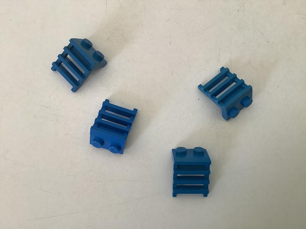 Lego plaat aangepast 1x2 met ladder blauw, Ophalen of Verzenden, Zo goed als nieuw