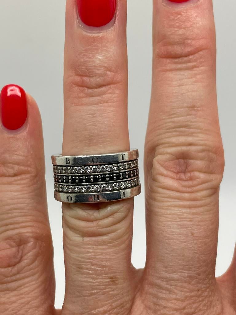 D796 Prachtige zilveren Thomos Sabo ring maat 17, Ophalen of Verzenden, X, Dame, Zilver