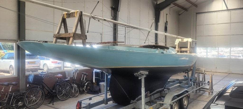 Borresen Draak 1973 met Pega trailer, Watersport en Boten, Open zeilboten, Ophalen, 9 m, Gebruikt, 5 pk