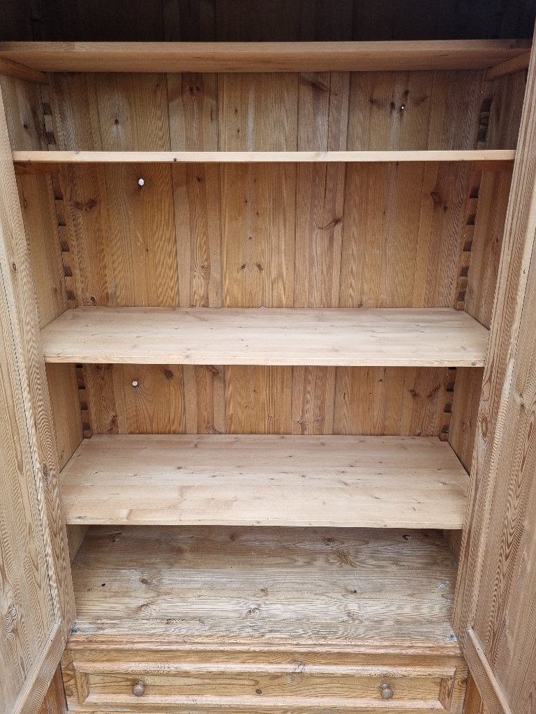 Prachtige Antieke Grenen Zuilen Kast met Lade en Planken., Antiek en Kunst, Ophalen