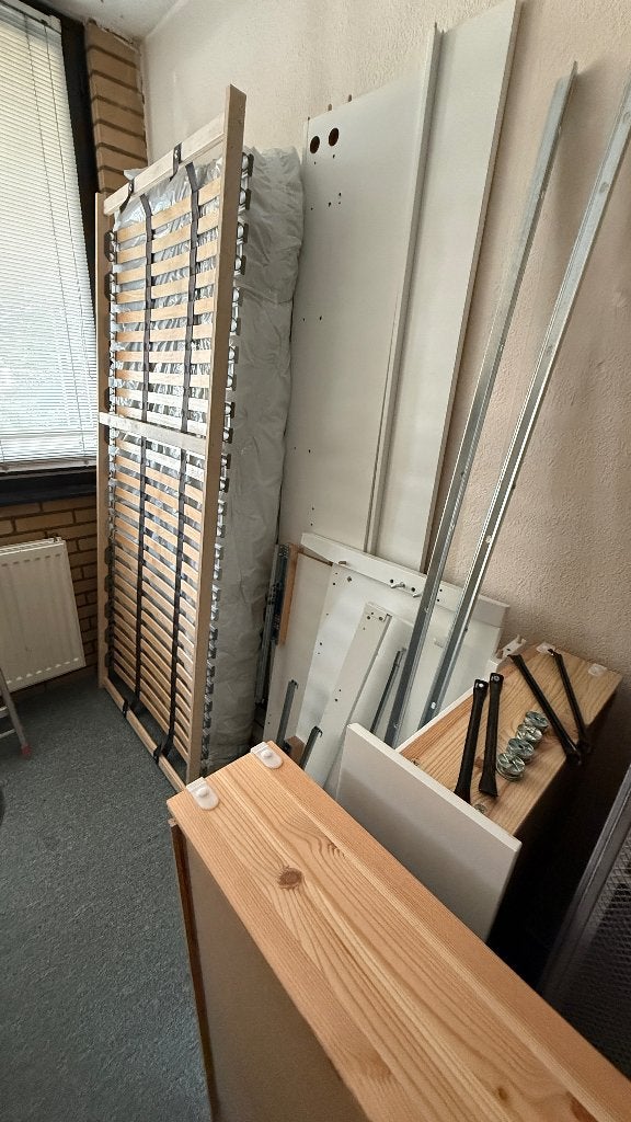1 persoons bed, inclusief matras, bouwpakket, GRATIS, Huis en Inrichting, Slaapkamer | Bedden, Ophalen, Gebruikt, 90 cm, Eenpersoons
