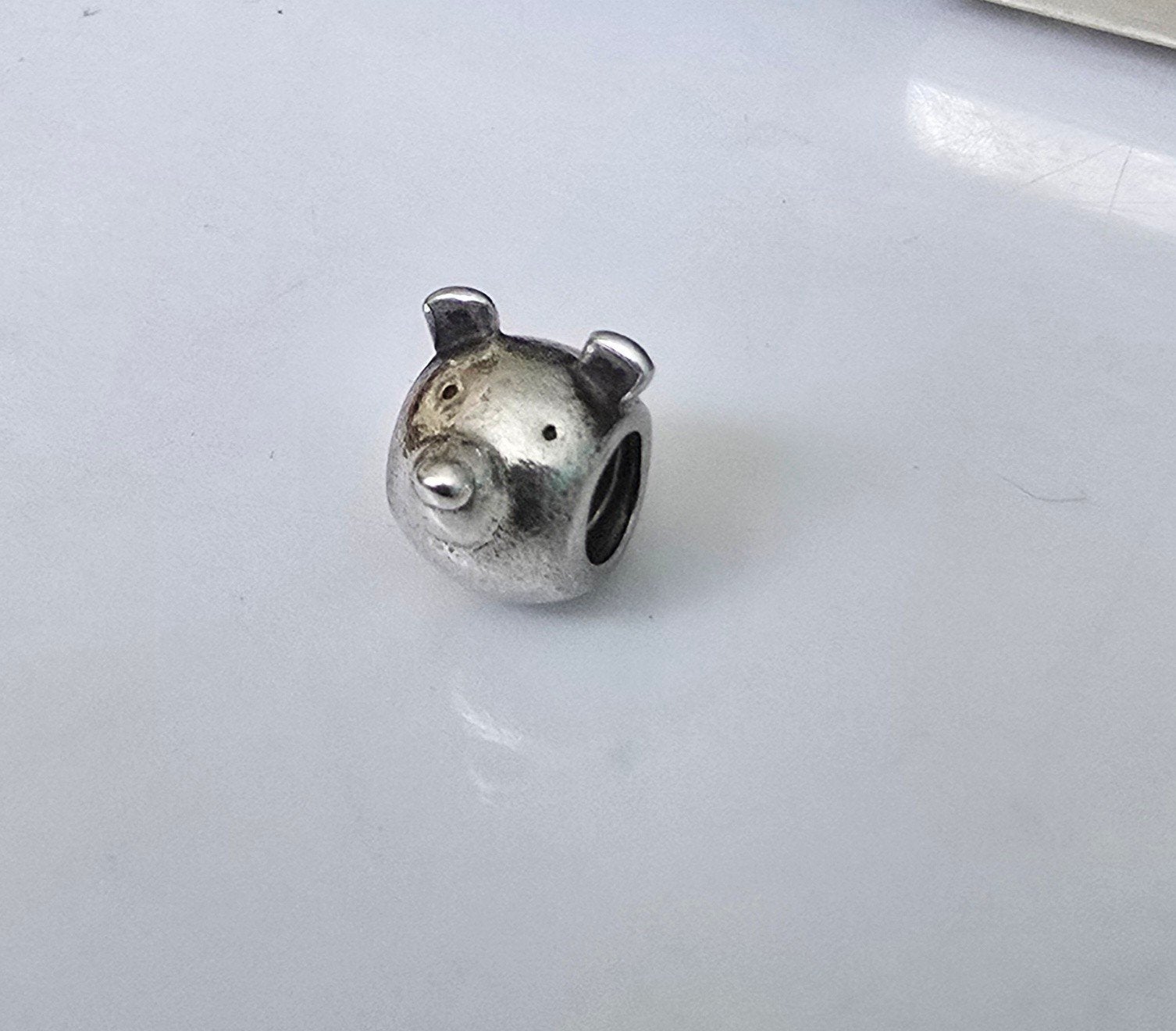 Schattige zilveren Pandora bedel - beertje, Ophalen of Verzenden, Zo goed als nieuw, Zilver, Pandora
