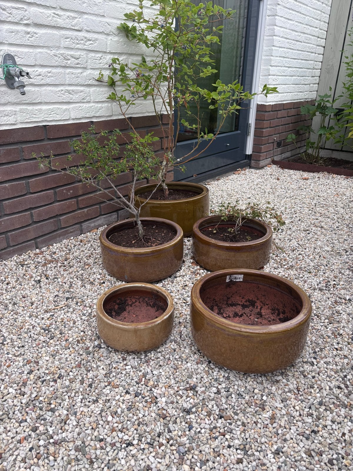 Set Aardewerk Bloempotten, Ophalen, Gebruikt, 40 cm of meer, Rond