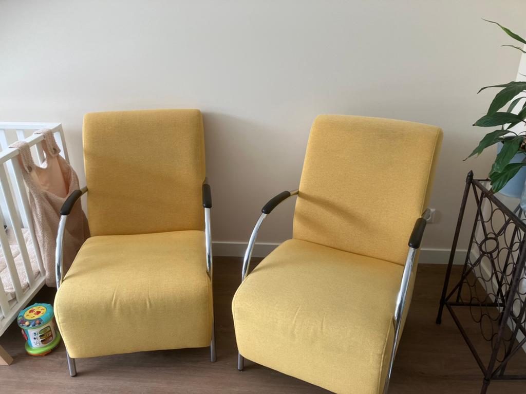 Gele fauteuils Woood, Ophalen, Gebruikt, Overige kleuren, Twee