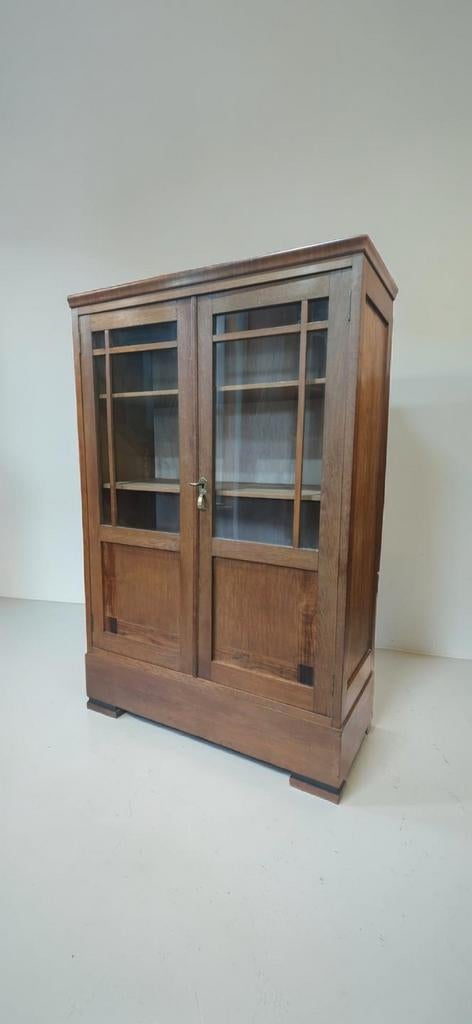 antieke kast Art Deco boekenkast, Huis en Inrichting, Kasten | Boekenkasten, Ophalen, 100 tot 150 cm, Eikenhout, 50 tot 100 cm