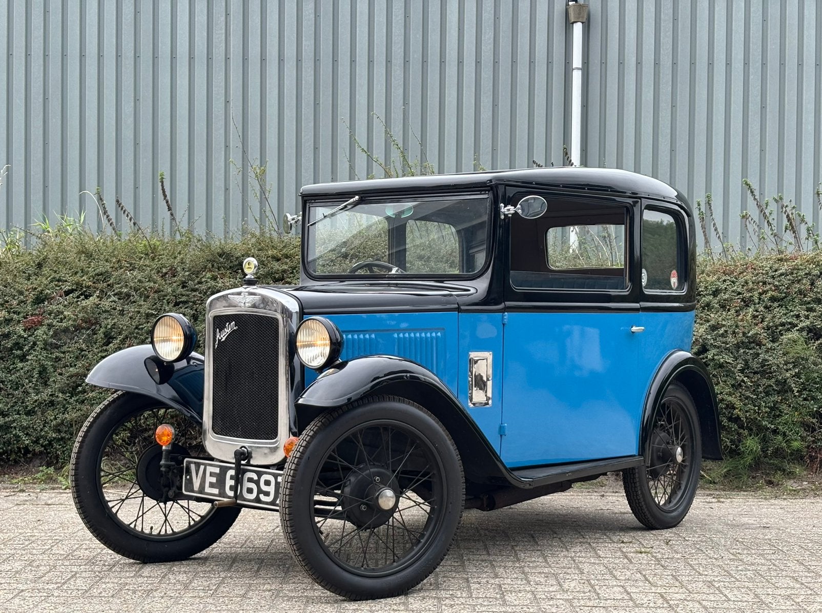 Austin Seven RP Saloon 1931 / Oldtimer / Klassieker / Prewar, Auto's, Lederen bekleding, Blauw, 747 cc, Leder