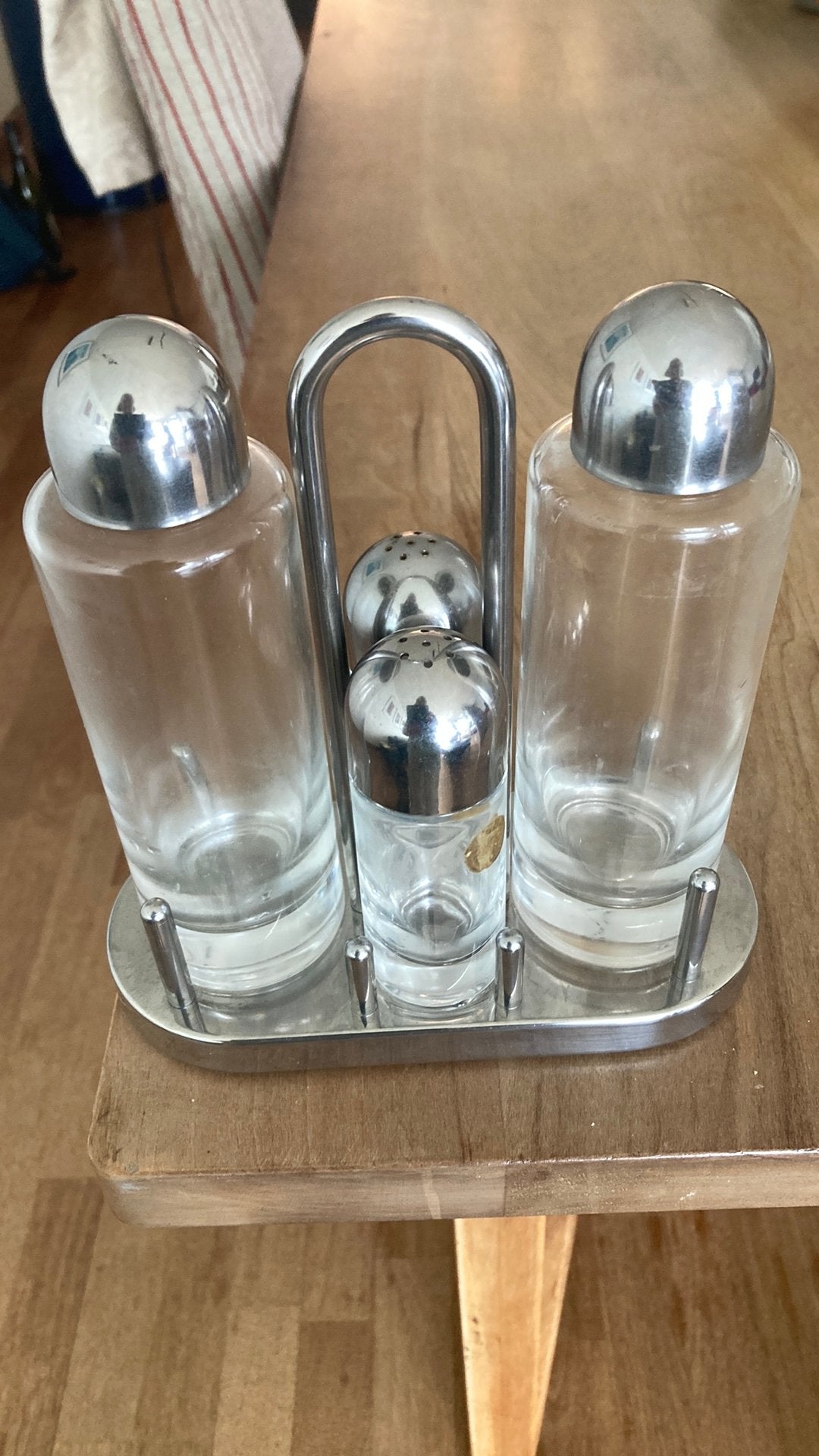 Alessi olie en azijnstel, Ophalen of Verzenden, Gebruikt, Glas