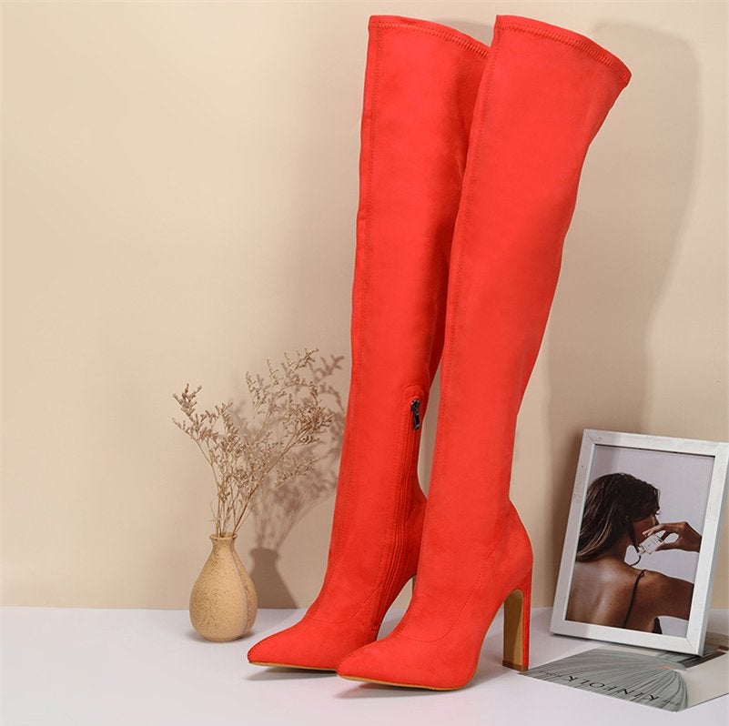 Rode dames overknee stretch laarzen vrouwen hoge over knie, Kleding | Dames, Verzenden, Nieuw, Rood, Hoge laarzen