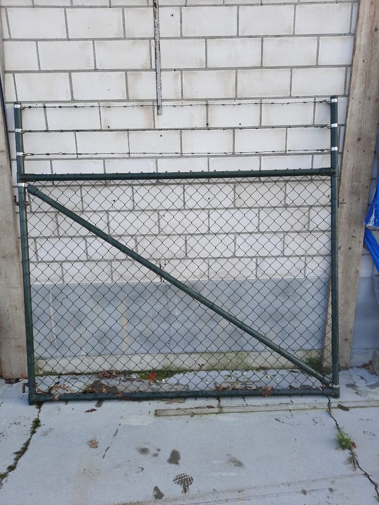 gaas hekwerk met overklimbeveiliging (prikkeldraad), Tuin en Terras, Ophalen, Gebruikt, IJzer, Gaashekwerk