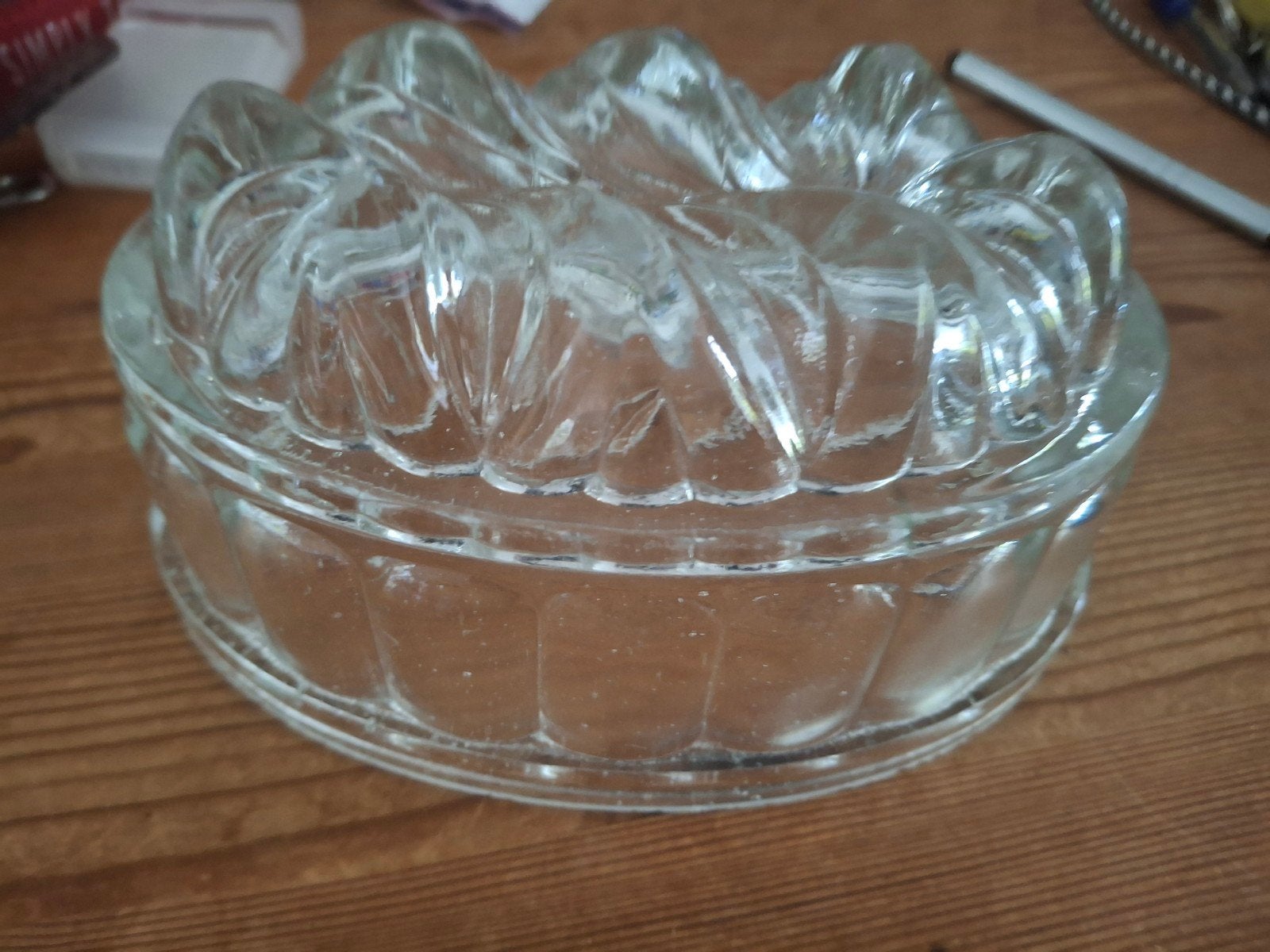 Vintage glazen puddingvorm/gelei schaal, Antiek en Kunst, Antiek | Glas en Kristal, Ophalen of Verzenden
