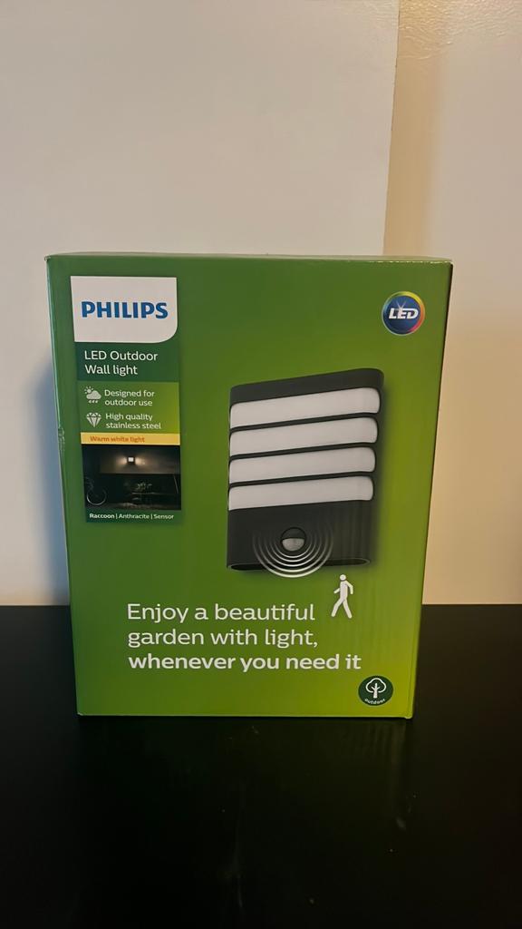 Philips buitenlamp Raccoon Antraciet Sensor, Ophalen of Verzenden, Nieuw