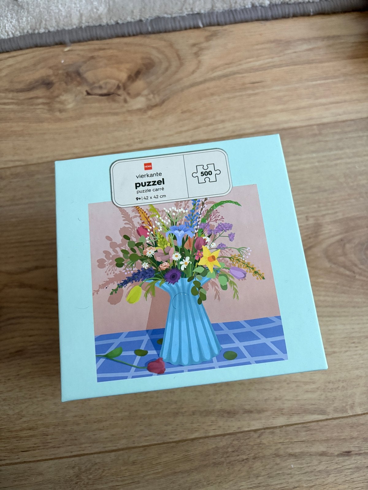 Vierkante HEMA Legpuzzel 500 Stukjes - Bloemenvaas, Ophalen of Verzenden, 500 t/m 1500 stukjes, Gebruikt, Legpuzzel