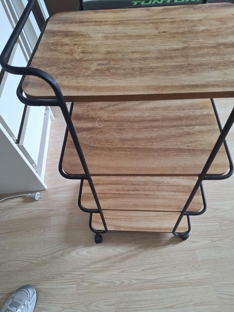 Bakkerskar boekentafel bijzettafel plantenkar, Ophalen, 50 tot 100 cm, Zo goed als nieuw, Minder dan 100 cm
