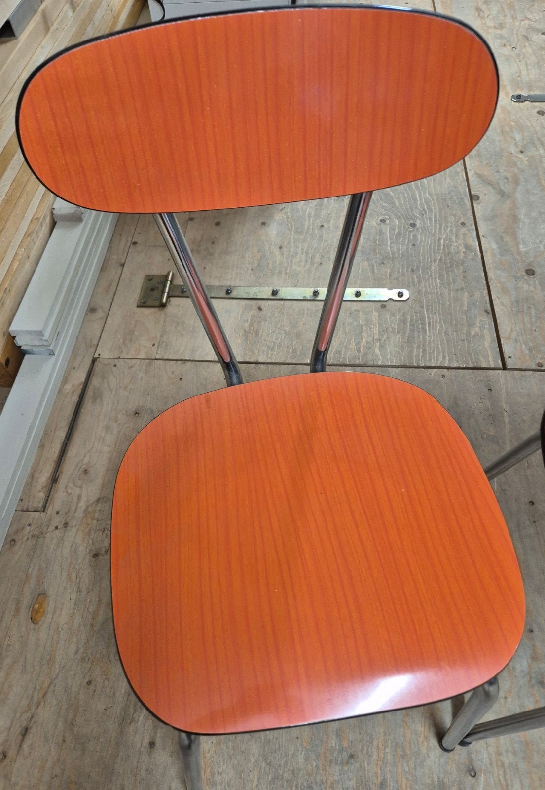 Set van 3 Vintage Retro Oranje Formica Stoelen, Ophalen