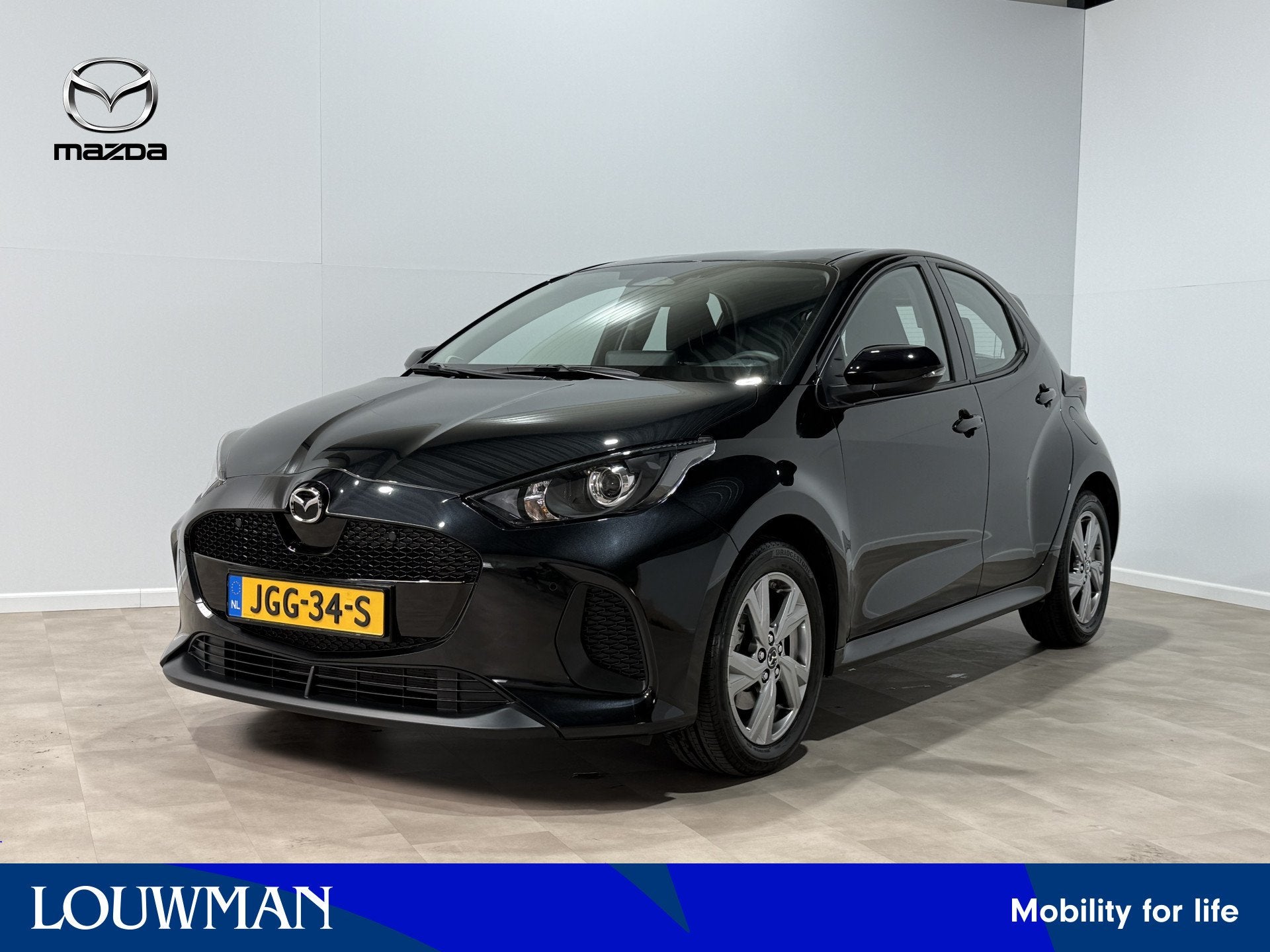 Mazda 2 Hybrid 1.5 Exclusive-line (bj 2025, automaat), Auto's, Mazda, 12 maanden, Gebruikt, Zwart, Bedrijf