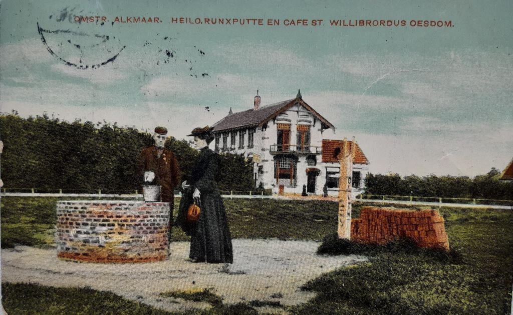 kaart omstreken Alkmaar  en Heiloo cafe St. Willibrordus, Verzenden, Voor 1920, Gelopen, Noord-Holland