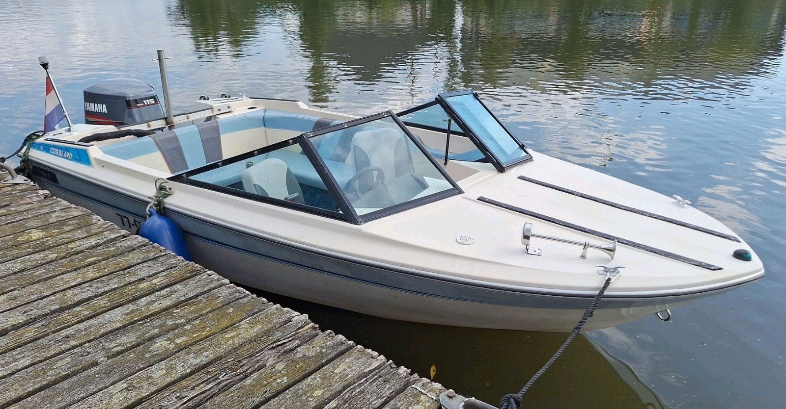 Speedboot Beekman 490 coral met Yamaha 115 pk, Watersport en Boten, Ophalen, Minder dan 1500 kg, Gebruikt, Sloepentrailer