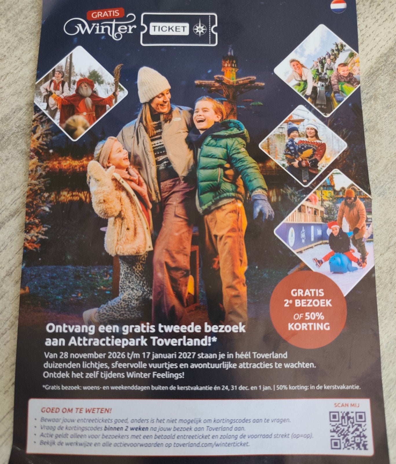 Toverland Wintertickets, Drie personen of meer, Ticket of Toegangskaart