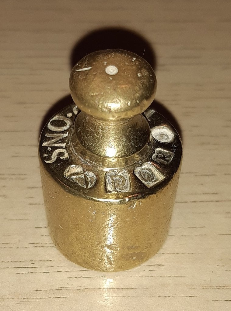 gewichtje 1 Ned Ons - gewichten (Ja2), Antiek en Kunst, Antiek | Koper en Brons, Ophalen of Verzenden, Koper