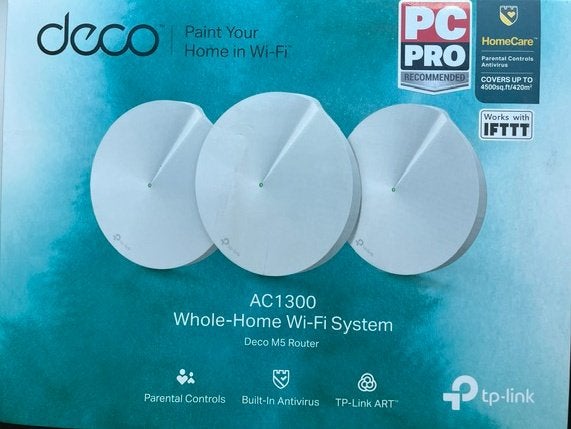 TP-Link Deco M5 AC1300 Whole-Home Wi-Fi Systeem (3-pack), Computers en Software, Routers en Modems, Zo goed als nieuw, Router