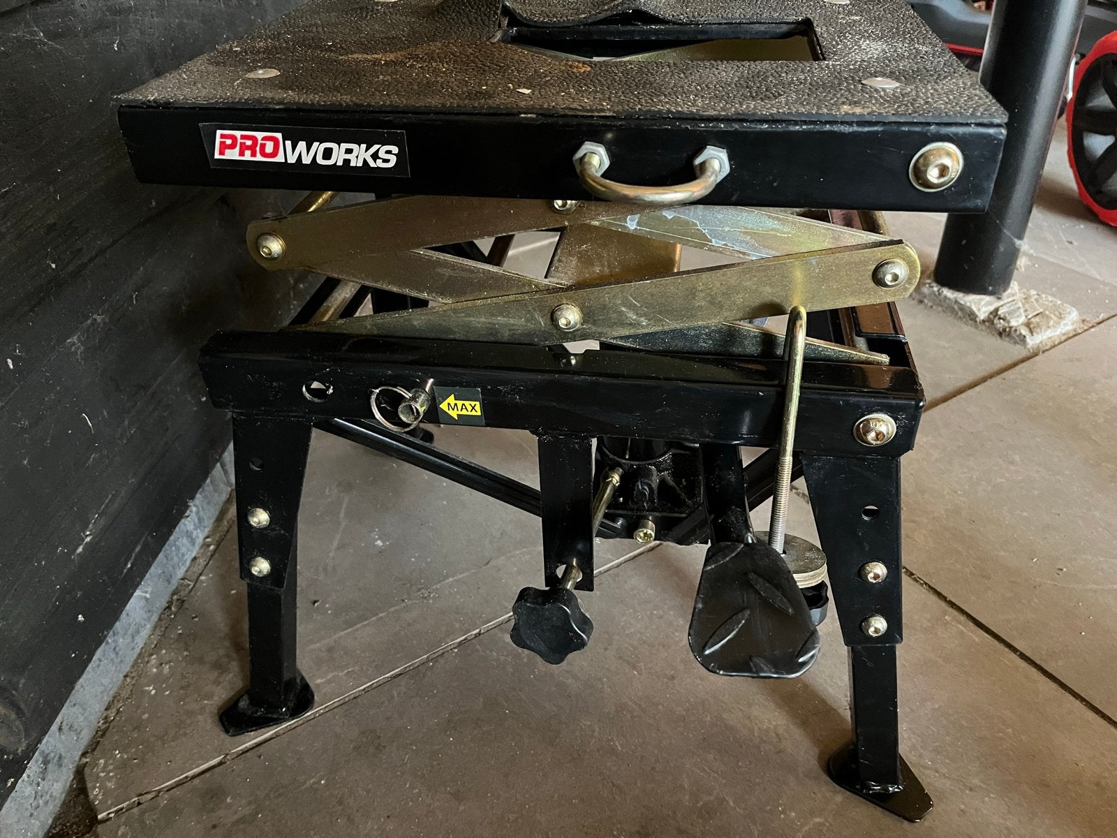 PRO Works Schaarhefbrug / Krik voor motorfiets, Ophalen of Verzenden, Gebruikt, Mechanisch, Schaarkrik