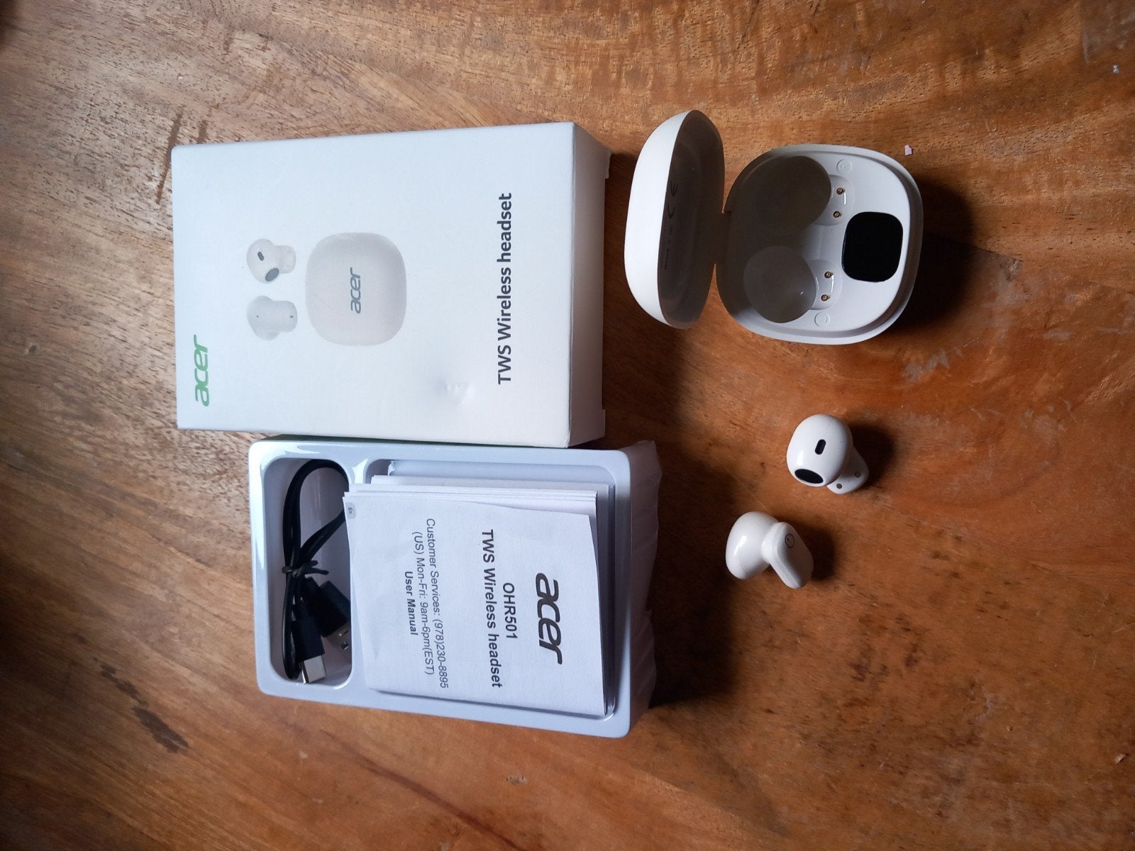 Acer OHR501 TWS Draadloze Oordopjes Beige Nieuw in Doos, In-ear, Nieuw, Draadloos, Ophalen of Verzenden