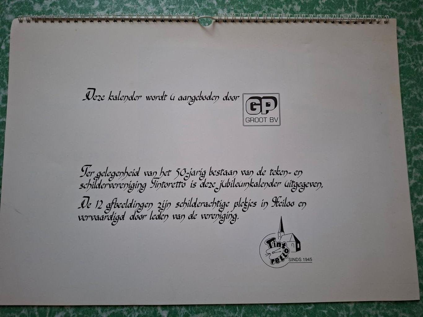 kalender 1995 met 12 afb. schilderachtige plekjes in Heiloo, Diversen, Kalenders, Ophalen of Verzenden, Maandkalender, Zo goed als nieuw