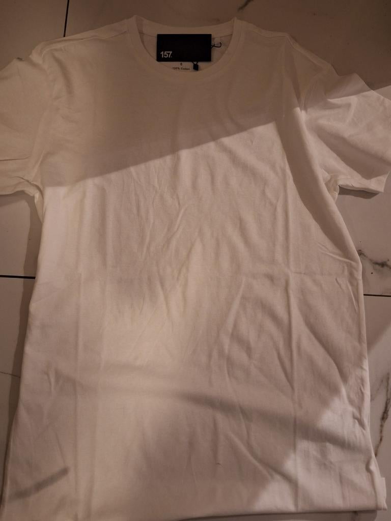 Witte t shirt maats met prijskaartje, Verzenden, Nieuw, Wit, Korte mouw