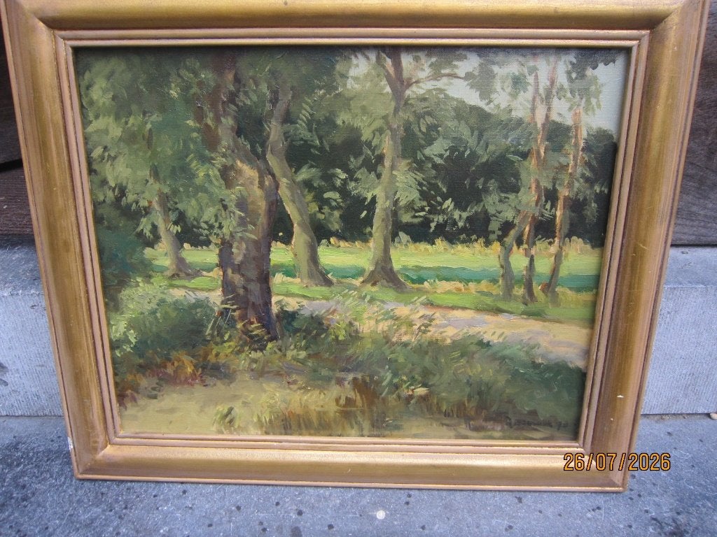 HOENDERLOO, Pr, gesign EXPRESS. Bosgezicht, Info gezocht, Ophalen, Doek, Expressionistisch, Landschap