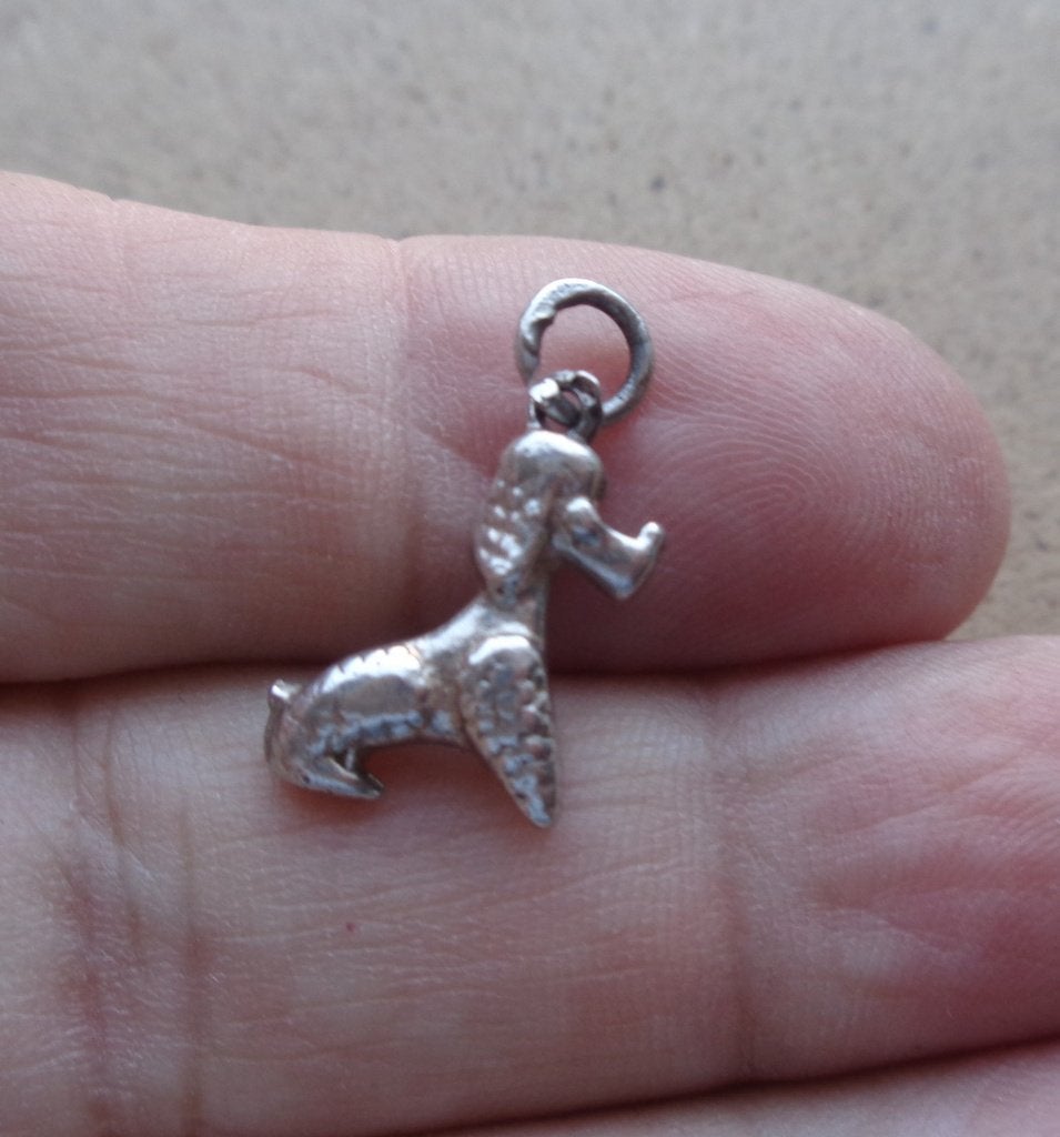 zilveren vintage bedel poedel [563], Sieraden, Tassen en Uiterlijk, Overige merken, Verzenden, Zo goed als nieuw, 1 bedel