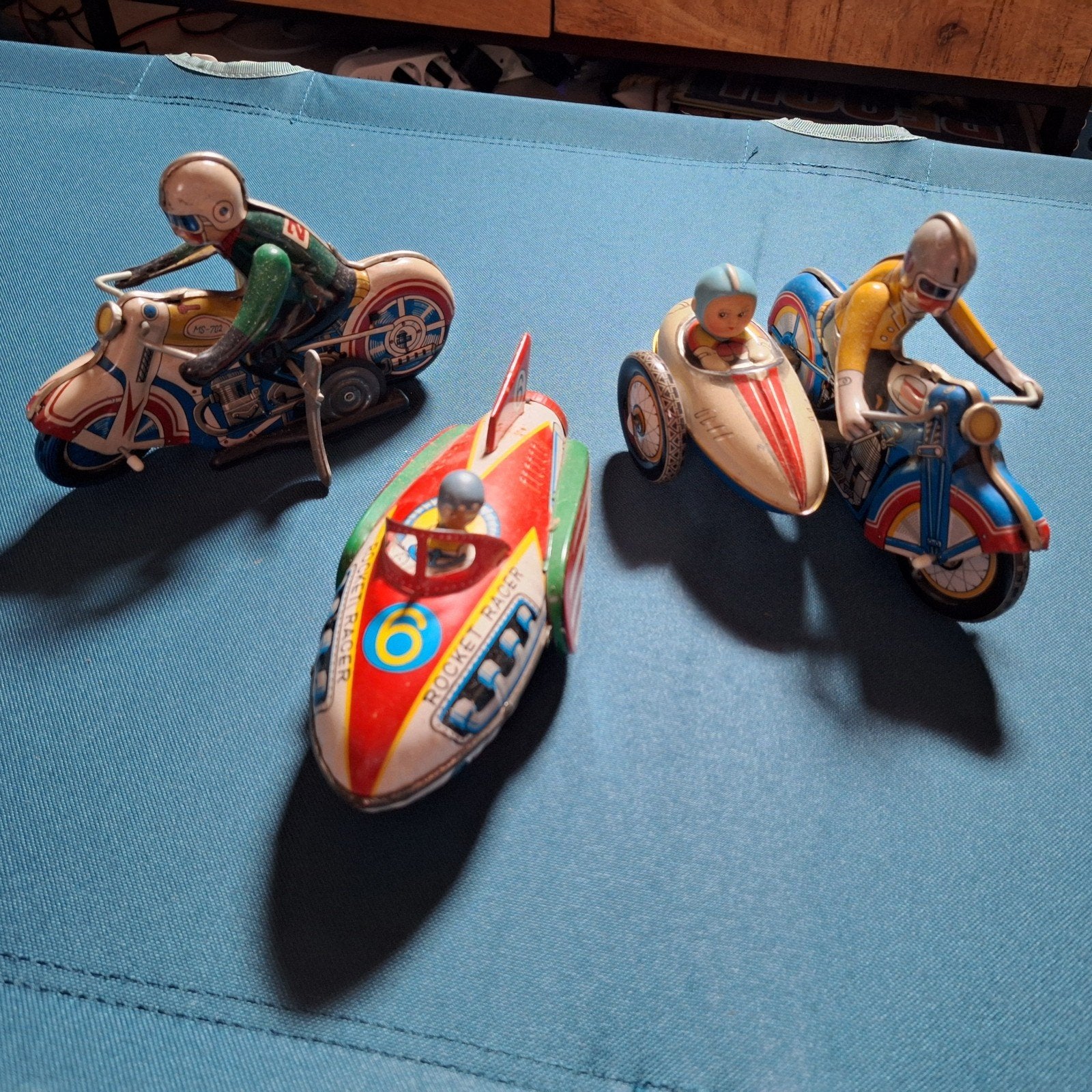 Vintage Blikken Speelgoed Collectie - Motoren en Raket, Ophalen of Verzenden, Gebruikt