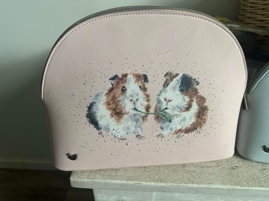 Toilettas met dierenprint, Ophalen, Zo goed als nieuw, Roze, Dame