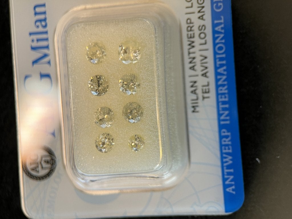 8 excellent ronde brillianten 1.59 carat (1425), Ophalen of Verzenden, Zo goed als nieuw