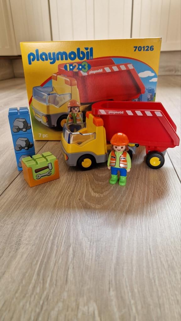Playmobil 1.2.3. Vuilniswagen 70126, Ophalen of Verzenden, Zo goed als nieuw, Complete set