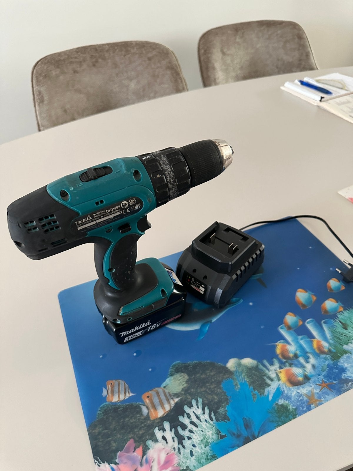 Makita schroef/boormachine DHP453, Ophalen of Verzenden, Gebruikt, Boormachine