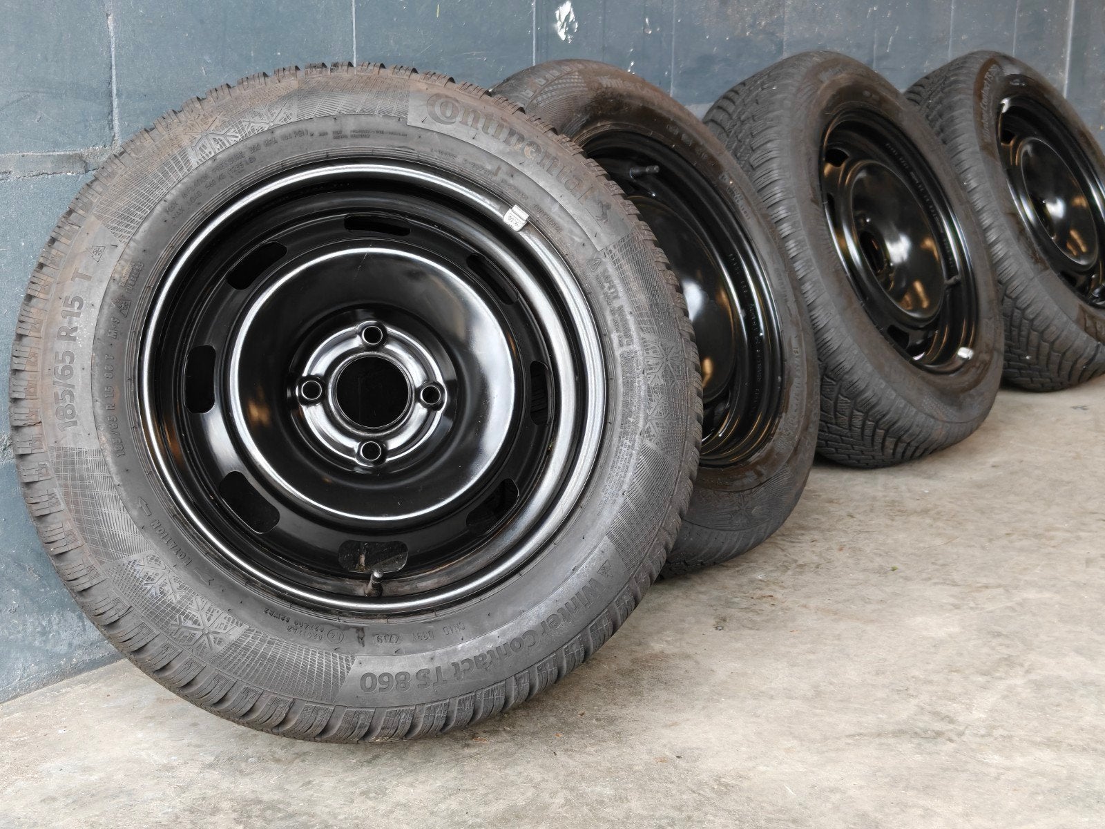 Originele Citroen C3 Peugeot 207 Winterset Continental, Gebruikt, 15 inch, Peugeot/Citroen, Banden en Velgen