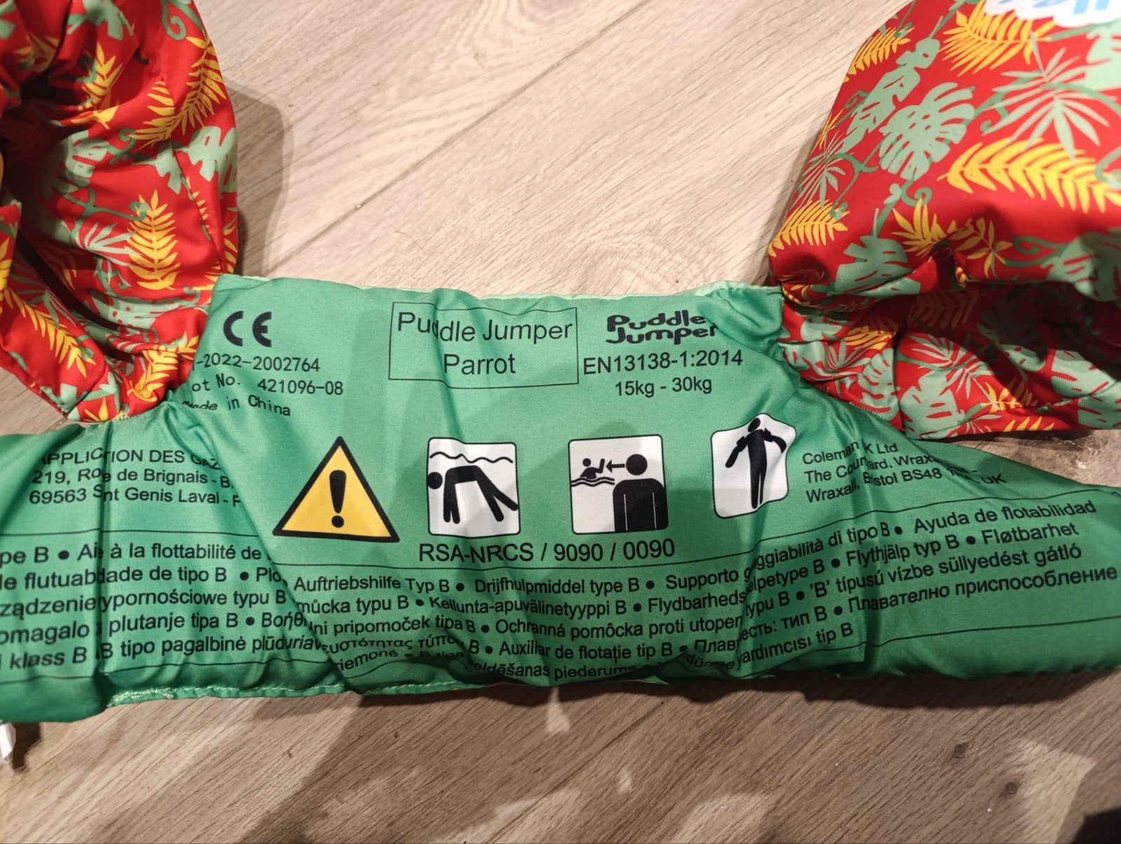Puddle Jumper zwemvest met armvleugels - Papegaai design, Kinderen en Baby's, Ophalen, Gebruikt