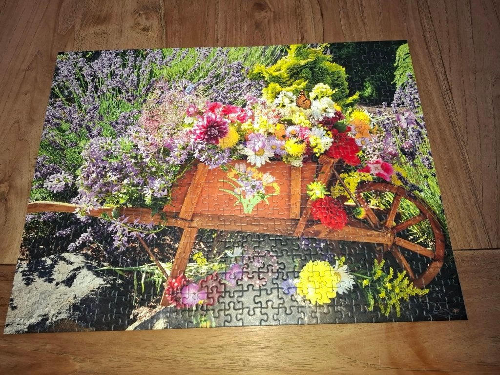 puzzel bloemschikking 500 stukjes Ravensburger 61 x 46 cm, Ophalen of Verzenden, 500 t/m 1500 stukjes, Zo goed als nieuw, Legpuzzel