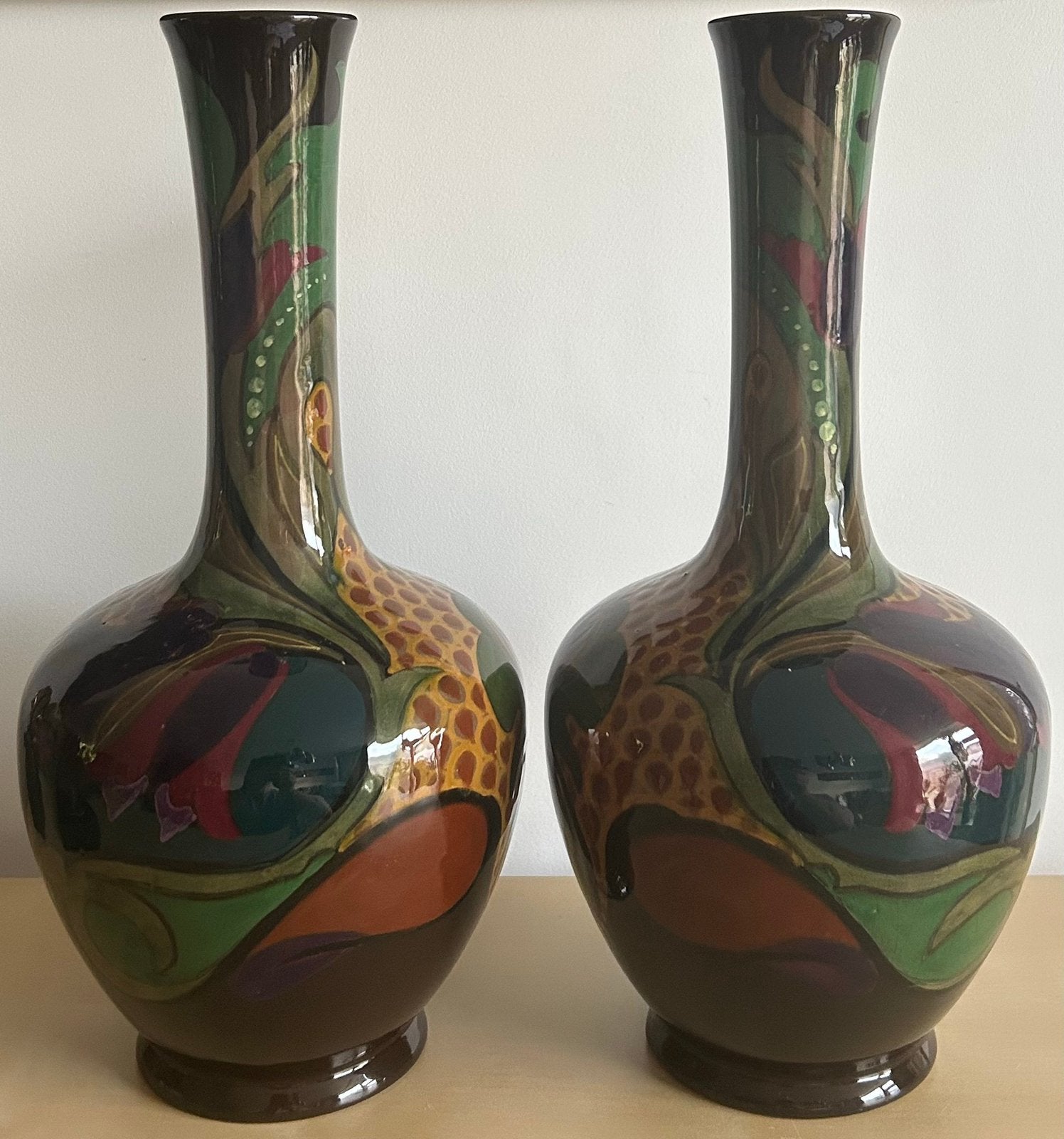 Plateelbakkerij Zuid-Holland Gouda art nouveau vazen 1919, Antiek en Kunst, Ophalen of Verzenden