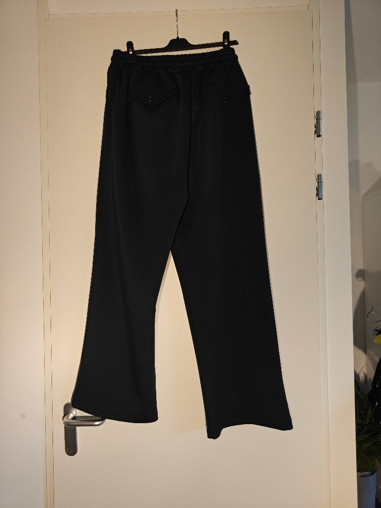 7. Curved Angels zwarte wide leg broek, Ophalen of Verzenden, Zo goed als nieuw, Zwart, Broek of Spijkerbroek